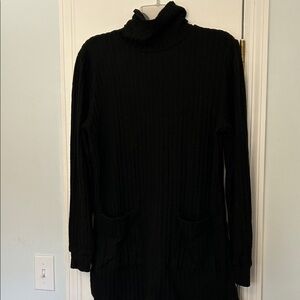 NWT Classic Black Turtleneck Tunic Sweater